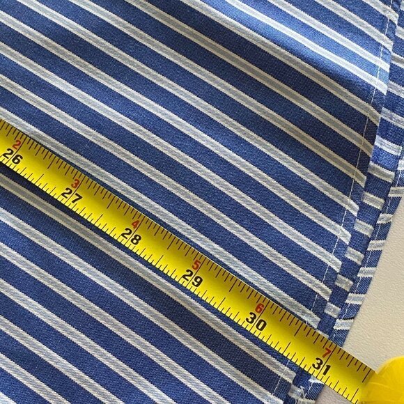 Club Room Regular Fit Pinpoint Mens Button Down Blue Shirt. Size 18.5 34/35 - Picture 7 of 10